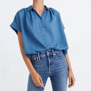 Madewell Central Shirt Blue Button-Down Cotton Size XS